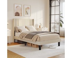Bealife BF45 Bedframe - 200 x 120 cm - Hoofdbord en Lattenbodem - Beige