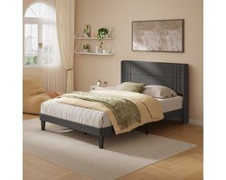 Bealife BF45 Bedframe - 200 x 160 cm - Tweepersoonsbed - Hoofdbord en Lattenbodem - Donkergrijs