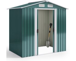 Bealife CC27 Metalen Gereedschapsschuur - 184 x 119 x 186 cm - voor Achtertuin Terras Gazon - Groen