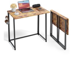 Bealife DA21 Inklapbare Tafel - met Haken - Voor Binnen en Buitengebruik - 80 x 45 cm - Retro Bruin