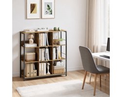 Bealife FS27 Boekenkast - Open Kast - Vitrinekast - Opslagruimte - Geschikt voor Slaapkamer, Woonkamer, Kantoor - 100 x 30 x 103 cm - Bruin