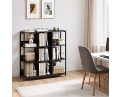 Bealife FS27 Boekenkast - Open Kast - Vitrinekast - Opslagruimte - Geschikt voor Slaapkamer, Woonkamer, Kantoor - 100 x 30 x 103 cm - Zwart