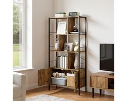 Bealife FS28 Boekenkast - Open Kast - Vitrinekast - Opslagruimte - Geschikt voor Slaapkamer, Woonkamer, Kantoor - 74 x 30 x 150 cm - Bruin