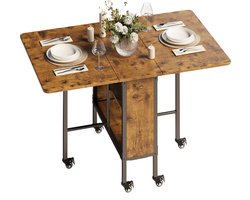 Bealife TB66 Eettafel Inklapbare - Uitschuifbare & Opvouwbaar – Modern en Stijlvol - Ruimtebesparend – 74x130x80cm – Licht walnoot