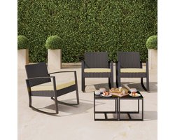 Bealife WR210 Garden Tuinset - 3 Delige Stoel Loungesets - Rieten Patio Set 2 Persoons met Salontafel - Bistroset van Rotan Patio Stoelen voor Balkon, Veranda, Tuin, Zwembadzijde -68x58x73cm- Geel