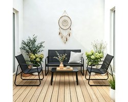Bealife WR250 Tuinset - Vierdelige set - Textilene - Zwart