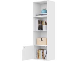 Bealive® Boeken kast - Woonkamer meubel - Wit - Hout - Compact - 4 laags - Staand - Waterafstotend - Kras bestendig - 34 x 106 x 24 cm