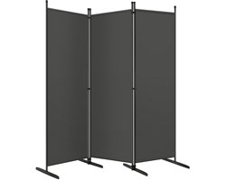 Bealive® Kamerscherm - 3 Panelen - Opvouwbaar - Binnen en Buiten - Vrijstaand - Polyester - Metaal - Donker Grijs - 167 x 177 cm