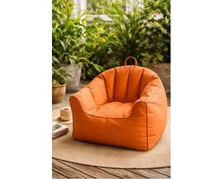 Bean Bag Stoel 75x60x75 cm – Lazy Sofa Lounge Chair met Rugleuning – Wasbare Hoes – Voor Binnen & Buiten – Oranje (Zonder Vulling) – Urbanhome