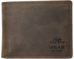 Bear Design Dark Nature Leren Billfold - Bruin