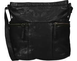 Bear Design Medium Crossbodytas / Schoudertas Dames - Leer - Chessie - Zwart