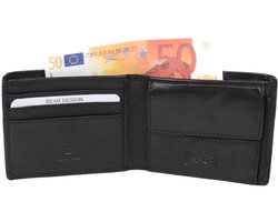 Bear Design Moose Leren Billfold - Zwart