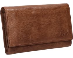 Bear Design Portemonnee / Portefeuille Dames - Ritsportemonnee - Leer - Sweety - Cognac