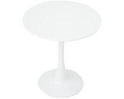 Bearly Ronde Eettafel - Eettafel rond - Eet Tafel - Keukentafel - Koffie Tafel - Balkon Tafel - Woonkamer Meubels - Wit - 70 cm