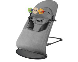 Bearly Wipstoel - Schommelstoel Baby - Baby Stoel - Max 20KG - Tot 36 Maanden - Opvouwbaar - Grijs - 89CM X 40CM X 58CM
