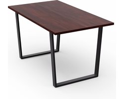 Bearsdon Eettafel hout, Massief echt houten eettafel, Tafel voor eetkamer, 4 tot 6 personen, Scandinavische keukentafel met metalen poten, 140 cm eettafel, Grote houten tafel, Rustieke eettafel