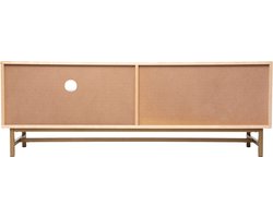 BEAU Adeva berken/rotan D-2V Tv-meubel - L140xD40xH50cm - Beige