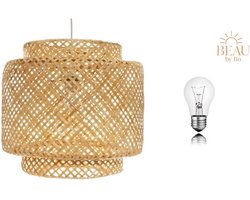 BEAU by Bo Hanglamp gevlochten bamboe met bijpassende gloeilamp