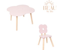 BEAU by Bo Kids Kindertafel + Kinderstoel Bloem - Roze