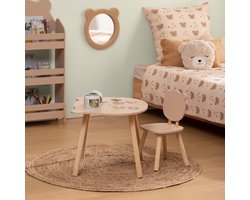 BEAU by Bo Kids Kindertafel + Kinderstoel Teddybeer - Beige