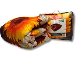 Beau Maison Bedrukt Dekbed - Dekbed Zonder Overtrek - Sunflower - 140 x 200 cm - Hoesloos - 2 in 1 dekbed - Wasbaar