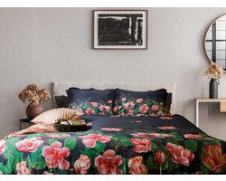 Beau Maison Dekbedovertrek Katoen Satijn Bed of Roses - Lits Jumeaux 240x200/220 cm + 2 Kussenslopen - 350TC Zeer mooie kwaliteit