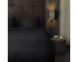 Beau Maison Hotellinnen Zwart Katoen Satijn 240x200/220 + 2 kussenslopen 60x70 cm