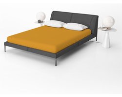 Beau Maison Jersey Hoeslaken Okergeel - Waterbed / Boxspring XL - 200 x 200/220 cm