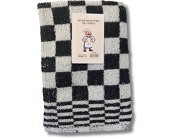 Beau Maison Keuken Handdoek (3 stuks) Geblokt Zwart - 50x50 cm