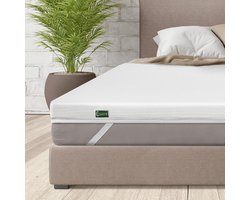 BeauNuit Lux 7-Zone Matras Topper 140x200 cm Visco Foam Body Zone Matras Topper - Boxspring Bed & Matras 30cm Hoogte Anti-Slip Ademende Matrasbeschermer matrasbeschermer 140x200