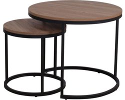 Beautiful Life®️ Salon Tafel - Ronde Tafel - Tafelset van 2 - Rond Tafeltje - Licht Hout