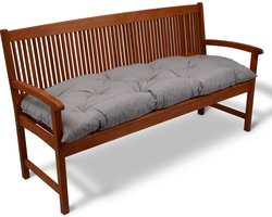 Beautissu Bankkussen Flair BK – Zitkussen Tuinkussen 120x50x8 cm licht grijs - kussen voor tuinbank