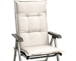 Beautissu Base HL Tuinkussen Hoge Rug 120 x 50 x 6 cm Zitkussen Natuur Kussen Tuinstoelkussen