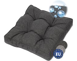 Beautissu BeauFlair – Outdoor Lounge Zitkussen 60x60cm – Tuinkussen 10cm dik – Hoes Vuil & Waterafstotend – Antraciet
