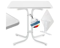 Beautissu Bistrotafel Buiten 60x60 cm Waterdicht – Inklapbare Vierkante Tuintafel Terrastafel Balkontafel – Campingtafel Statafel Eettafel – Hoogte 70 cm – Wit – Bistroni