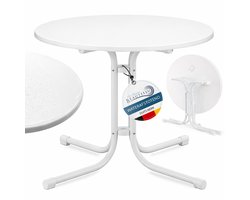Beautissu Bistrotafel Buiten Ø 70 cm Waterdicht – Inklapbare Ronde Tuintafel Terrastafel Balkontafel – Campingtafel Sta-tafel Eettafel – Hoogte 70 cm – Wit – Bistroni