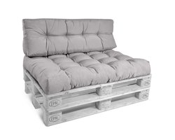 Beautissu Eco Style palletkussen – rugkussen 120x40x15 cm voor palletbank - kussen grijs - palletkussens in matraskussen kwaliteit