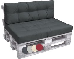 Beautissu Elements – Palletkussen 120x40cm - Rugkussen Graphiet Grijs in Matraskussen Kwaliteit