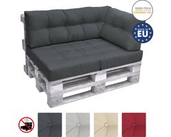 Beautissu Elements – Palletkussen 60x40cm - Zijkussen Graphiet Grijs – Wasbare Hoes