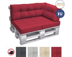 Beautissu Elements – Palletkussen 60x40cm - Zijkussen Rood – Wasbare Hoes