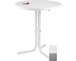 Beautissu Emma - Bistrotafel Ø 60 cm Wit - Tuintafel Rond Tafel 70 cm hoog - Weerbestendige Outdoor Tafel Made in Germany