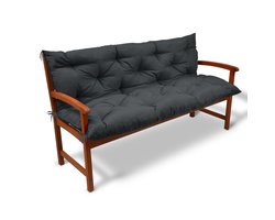 Beautissu Flair BR - Zit- en Rugkussen voor Tuinbank 150 x 50 x 50 cm grafiet grijs - Comfortabel tuinkussen voor tuinmeubelen
