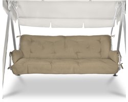 Beautissu Flair HS Schommelbank Kussen 180x50x8 cm Set 2x Taupe – Zit- en Rugkussen