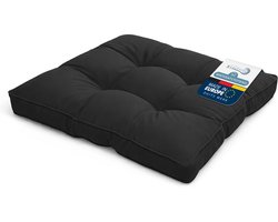Beautissu Flair Lounge - Tuinkussen Waterafstotend Outdoor Kussen 50x50x10 cm Zitkussen Grijs Kussen voor Tuinmeubelen