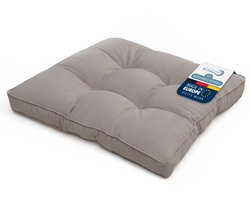 Beautissu Flair Lounge - Tuinkussen Waterafstotend Outdoor Kussen 50x50x10 cm Zitkussen Licht Grijs Kussen voor Tuinmeubelen