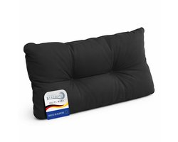 Beautissu Flair Lounge - Tuinkussen Waterafstotend Outdoor Kussen 60x40x12 cm Rugkussen Grijs Kussen voor Tuinmeubelen