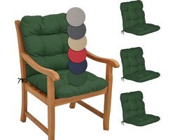 Beautissu Flair NL – Set van 4 Tuinkussen Lage Rug Groen – 100x50 cm – Zitkussen Matraskussen voor Tuin Meubelen