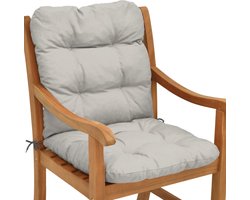 Beautissu Flair NL – Tuinkussen Lage Rug Grijs – 100x50 cm – Zitkussen Matraskussen voor Tuin Meubelen