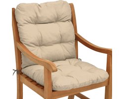 Beautissu Flair NL – Tuinkussen Lage Rug Natuur – 100x50 cm – Zitkussen Matraskussen voor Tuin Meubelen