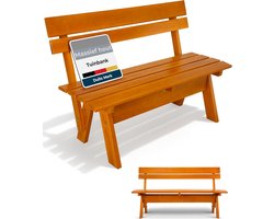 Beautissu Houten Tuinbank GR – Weerbestendig 3 Personen 150 cm breed – Massief Hout Gelakt – Duurzaam Robuust Tuinbank Hout voor Balkon Terras Serre of Tuin